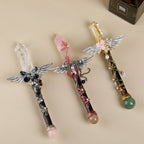 Handmade Crystal Wand, Natural Raw Gemstone Scepter, Magic Healing Wand White Crystal