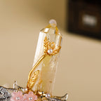 Handmade Crystal Wand, Natural Raw Gemstone Scepter, Magic Healing Wand Citrine