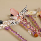 Handmade Crystal Wand, Raw Gemstone Scepter, Natural Magic Wand Rose Quartz