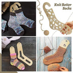 Wooden Sock Blockers for Knitting, Adjustable, 6 pcs Knitting Blockers