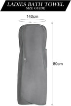 Sauna Skirt for Women with Pockets and Buttons Long Towel Grey