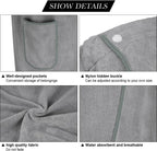 Sauna Skirt for Women with Pockets and Buttons Long Towel Grey