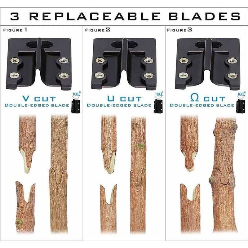 Professional Grafting Scissors Garden Scissors Tree Grafting Pliers Garden Grafting Kit for Trees (Black Cloth Bag + Rubber Band + Membrane)