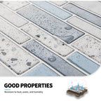 Self-Adhesive Wall Tiles Vinyl Kitchen Tile Marble Blue 10 Pieces