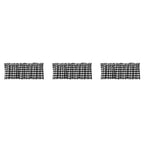 Checkered Kitchen Curtain Farmhouse Style 3-Pack Window Decoration in Black and White