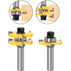 8mm Shank T-Slot Milling Cutter Set, 2Pcs 3-Flute Woodworking Tools