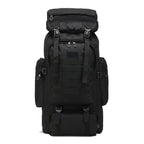 80L Military Tactical Backpack Waterproof Fishing Bag Multifunctional Bag for Adults Outdoor Sports Climbing Camping Black