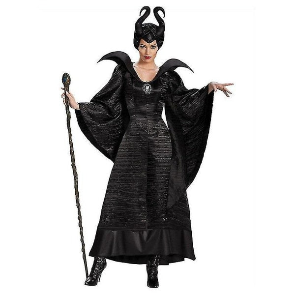 Maleficent Witch Halloween Costume Adult Queen Dress Cosplay Outfit Halloween Evil Witch Carnival Party Costume Q XL LL