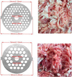 7 Piece Stainless Steel Meat Grinder Plates & Blades for Food Chopper & Meat Grinder