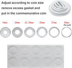Wooden Coin Capsules Holder Case, Coin Storage Box Banknotes Collection Holder with Lock, Coin Collector Organizer Coin Display Commemorative Case for 40 Coins and 100 Banknotes