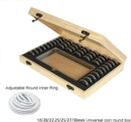 Wooden Coin Capsules Holder Case, Coin Storage Box Banknotes Collection Holder with Lock, Coin Collector Organizer Coin Display Commemorative Case for 40 Coins and 100 Banknotes