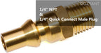 12 FT RV Propane Quick Connect Hose, RV Quick Connect Propane Hose, Quick Disconnect Propane Hose Extension - 1/4 Inch Safety Shutoff Valve & Male Full Flow Plug for LP Gas Low Pressure System