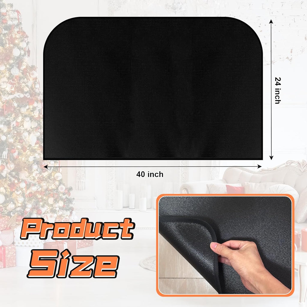 Fireplace Mat, Hearth Rug Fireproof, Fireplace Floor Mat, Fireproof Rug for Fireplaces and Woodstoves,Fire Resistant Fireplace Rug, D Shaped, Size 40" x24"