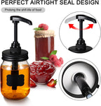 4 Pack Mason Canning Jar Syrup Dispenser Coffee Syrup Dispenser Pump Lids Set with Labels and Pen Honey Pump for 16 oz Regular Mouth Mason Canning Jars