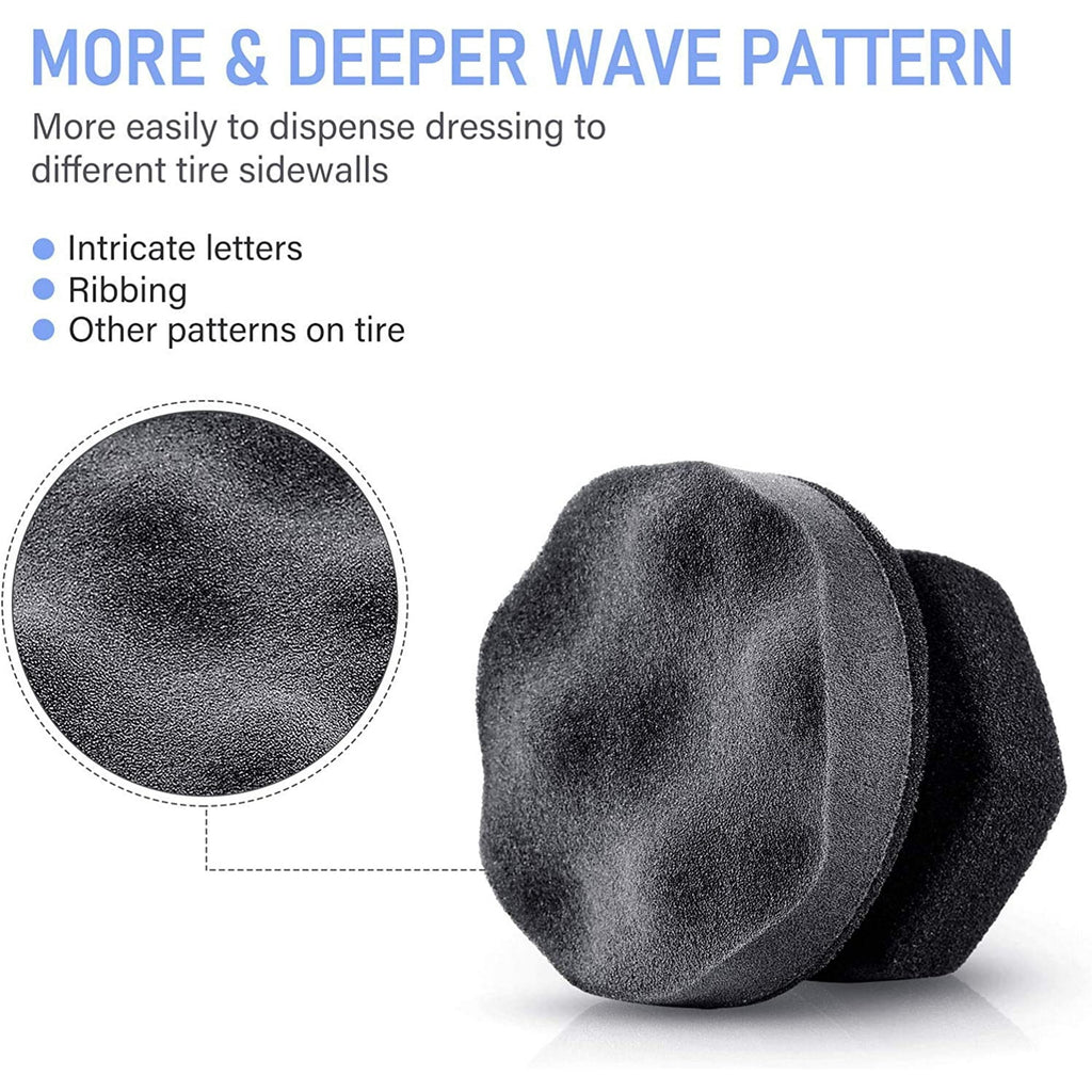3 Pieces Tire Shine Applicator Tire Dressing Applicator Pads Tire Sponge Applicator Foam Tire Gel Wet Applicator Car Detailing Reusable Cleaning Supplies for Tire Shine (Gray,4.33 Inch)