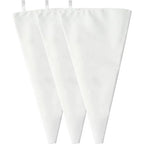 3 Pack Reusable Piping Bags, 18 Inch Cloth Pastry Bags Cake Decorating Bags Icing Piping Bag Hangable Frosting Piping Bags(White)