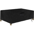 Outdoor Coffee Table Cover, 42"(L) x 24"(W) x 18"(H) Rectangular Patio Coffee Table Cover with Air Vent, Waterproof Windproof Patio Furniture Cover for Coffee Table(Black)
