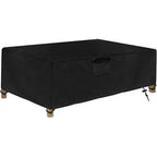 Outdoor Coffee Table Cover, 42"(L) x 24"(W) x 18"(H) Rectangular Patio Coffee Table Cover with Air Vent, Waterproof Windproof Patio Furniture Cover for Coffee Table(Black)