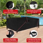 Outdoor Coffee Table Cover, 42"(L) x 24"(W) x 18"(H) Rectangular Patio Coffee Table Cover with Air Vent, Waterproof Windproof Patio Furniture Cover for Coffee Table(Black)