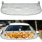 Car Front Windshield Cover Shade, 66.9"×17.7" Windshield Snow Cover for Fallen Leaf Dust and Snow, Universal Windshield Protector for All Seasons(Silver)