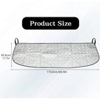 Car Front Windshield Cover Shade, 66.9"×17.7" Windshield Snow Cover for Fallen Leaf Dust and Snow, Universal Windshield Protector for All Seasons(Silver)