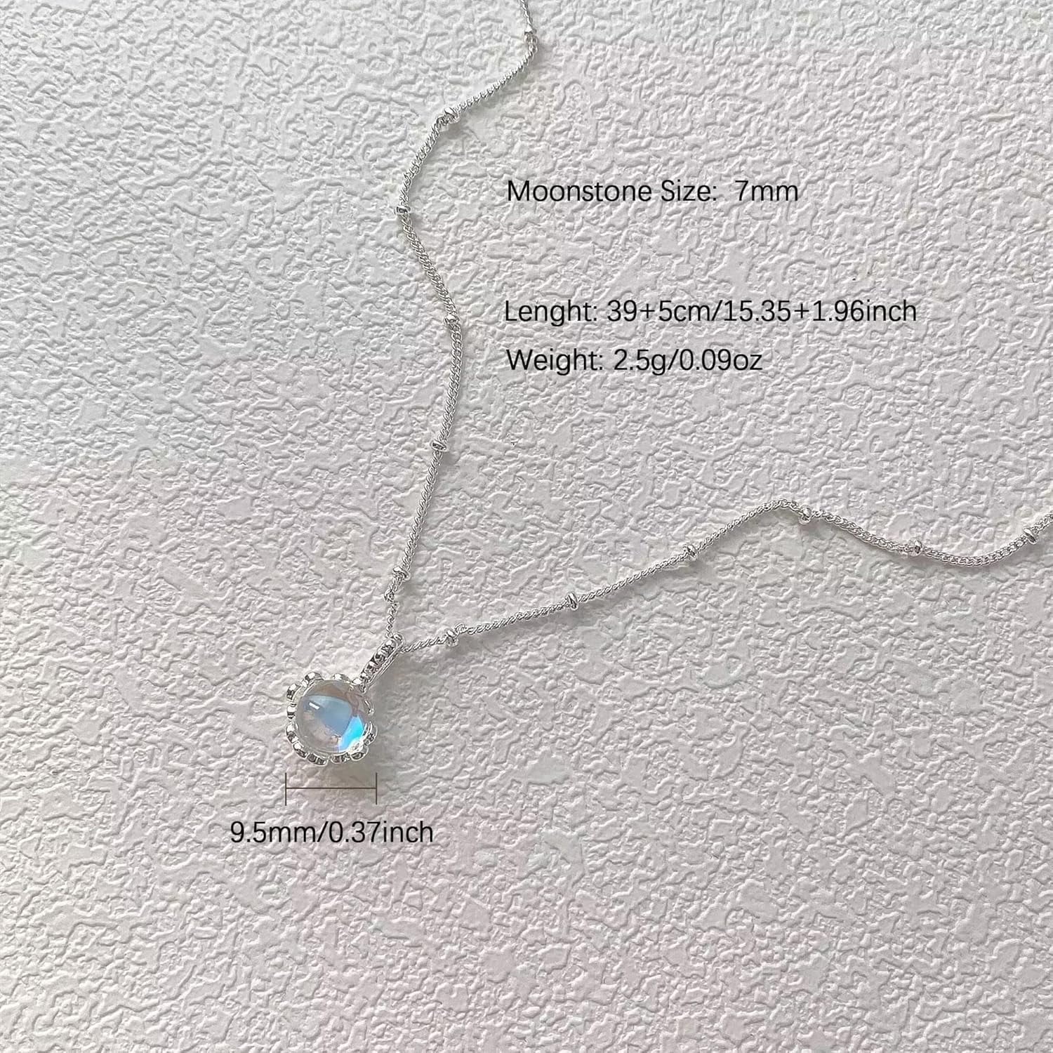 925 Sterling Silver Dainty Moonstone Choker Necklaces for Women Cute Blue Crystal Chain Pendant Necklace Moonstone Jewelry New Beginnings Birthday Wedding Gifts to Daughter Mother