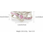 Dainty Infinity Heart Promise Ring for Women 925 Sterling Silver Pink Love CZ Birthstone Cute Ring for Wife Eternity Wedding Engagement Band Rings Jewelry Birthday Gift to Daughter Mother