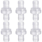 6 Pack One Way Check Valves, 1/2" (12mm) Hose Barb Non Return Ozone Resistance Plastic Valve Pump for Fuel Oil Water Air Gas