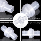 6 Pack One Way Check Valves, 1/2" (12mm) Hose Barb Non Return Ozone Resistance Plastic Valve Pump for Fuel Oil Water Air Gas