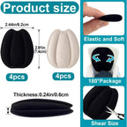 4 Pairs Self Adhesive Tongue Pads for Shoes Too Big, Non Slip Tongue Cushion Insert for Loose Shoe Size Reducer, Shoe Filler Shoe Heel Inserts for Men Women, Size Large (Black+Beige)