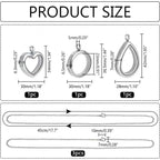 3 Styles Locket Pendant Necklace 304 Stainless Steel Memory Floating Charms Round Memory Necklace Teardrop Heart Pendant Buckle Closure for Women Friendship Necklace Memory Nostalgic