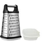 9" Box Cheese Grater With Container, Heavy Duty Cheese Graters Handheld 4-Sided Stainless Steel, Food Shredder for Parmesan Cheese, Vegetables, Ginger, Potatoes