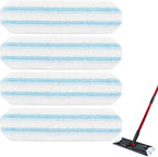 4-Pack Replacement Mop Pads for O-Cedar H2pro Flat Mop System & Vileda | O'Cedar H2 Pro Microfiber Mop Heads Replacements | Washable Reusable Refills | Safe on Wood, Tile, Vinyl Floors