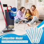 4-Pack Replacement Mop Pads for O-Cedar H2pro Flat Mop System & Vileda | O'Cedar H2 Pro Microfiber Mop Heads Replacements | Washable Reusable Refills | Safe on Wood, Tile, Vinyl Floors