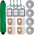 16-Piece Replacement Parts Kit for IRobot Roomba 505/405 Combo Robot Vacuum Cleaner, Main Brush ×1, Side Brushes ×4, HEPA Filters ×3, Cleaning Cloths ×4, Dust Bags ×4