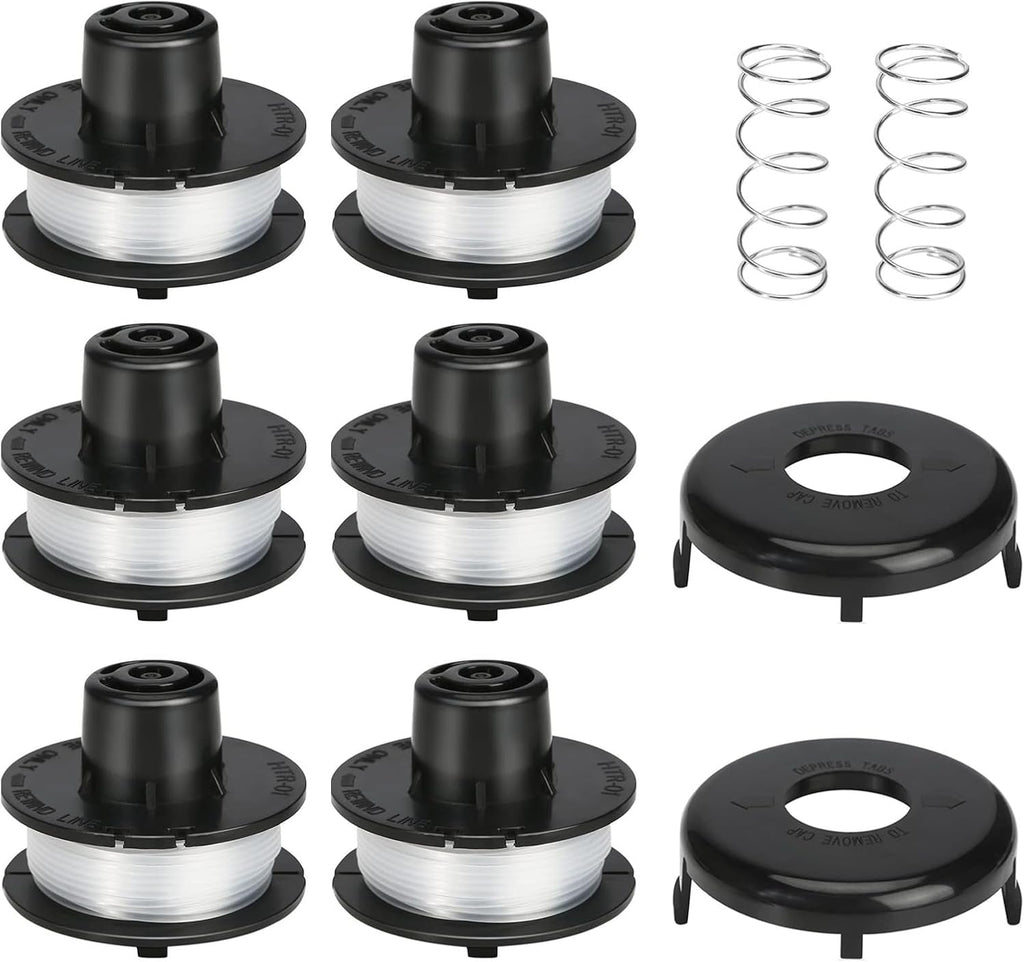 88175 Trimmer Spool Replacement Parts for Toro 51256, 51301, 51302, 51303, 51304, 51305, Replacement Spring and Spool Cap for 10" to 15" Trimmers(3+1+1), 6 Spools 2 Spring 2 Cap