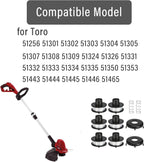 88175 Trimmer Spool Replacement Parts for Toro 51256, 51301, 51302, 51303, 51304, 51305, Replacement Spring and Spool Cap for 10" to 15" Trimmers(3+1+1), 6 Spools 2 Spring 2 Cap