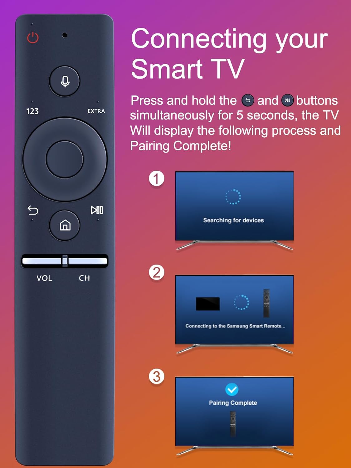 BN59-01241A Sub BN59-01242A Voice Mic Replacement Remote Control for Samsung Smart TV UN43KU7500F UN49KU7000F UN49KS8000FXZA UN55KS8000FXZA UN60KS8000FXZA UN65KS8000FXZA UN49KS8500FXZA UN65KS8500F