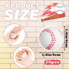 Mini Baseball Stress Ball 20 Packs Baseball Party Favors Small Foam Squeeze Anxiety Toy Sports Squishy Ball for Kids School Carnival Reward Baseball Party Decorations Supplies