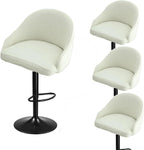 Bar Stool Cover With Back - Stretch Slipcover for Swivel and Counter Chairs, Armchair, Kitchen Island - Short Back, Round, Curved Accent