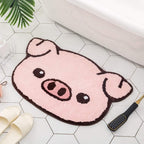 Thick Pink Pig Design Cute Bathroom mat,Showroom Bathmat,Non-Slip Bath Rugs,Play Carpet Area Rug for Kids,Photography Props,Home Decor,Indoor mat,Plush Bathroom Rugs(Pig's Head)