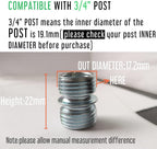 Vega 4-Pack Small Threaded Pole Connectors for 3/4" Shelving Posts, Industrial Style, Wire Rack Shelving