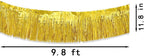 Gold Parade Float Fringe,Tinsel Streamers Banners,Tinsel Fringe Banners,for Party Decoration Parade Float Decorations Graduation Ceremony Decorations Festival Celebration,11.8 in x 9.8 ft,4pack