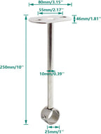 2 Pack Ceiling Mount Bracket, Stainless Steel Wardrobe Pipe Bracket Rod Holder Ceiling Holder,  Shower Curtain Closet Wardrobe Rod Lever Support Holder Pipe Flange Socket (25x250mm/1x10'')