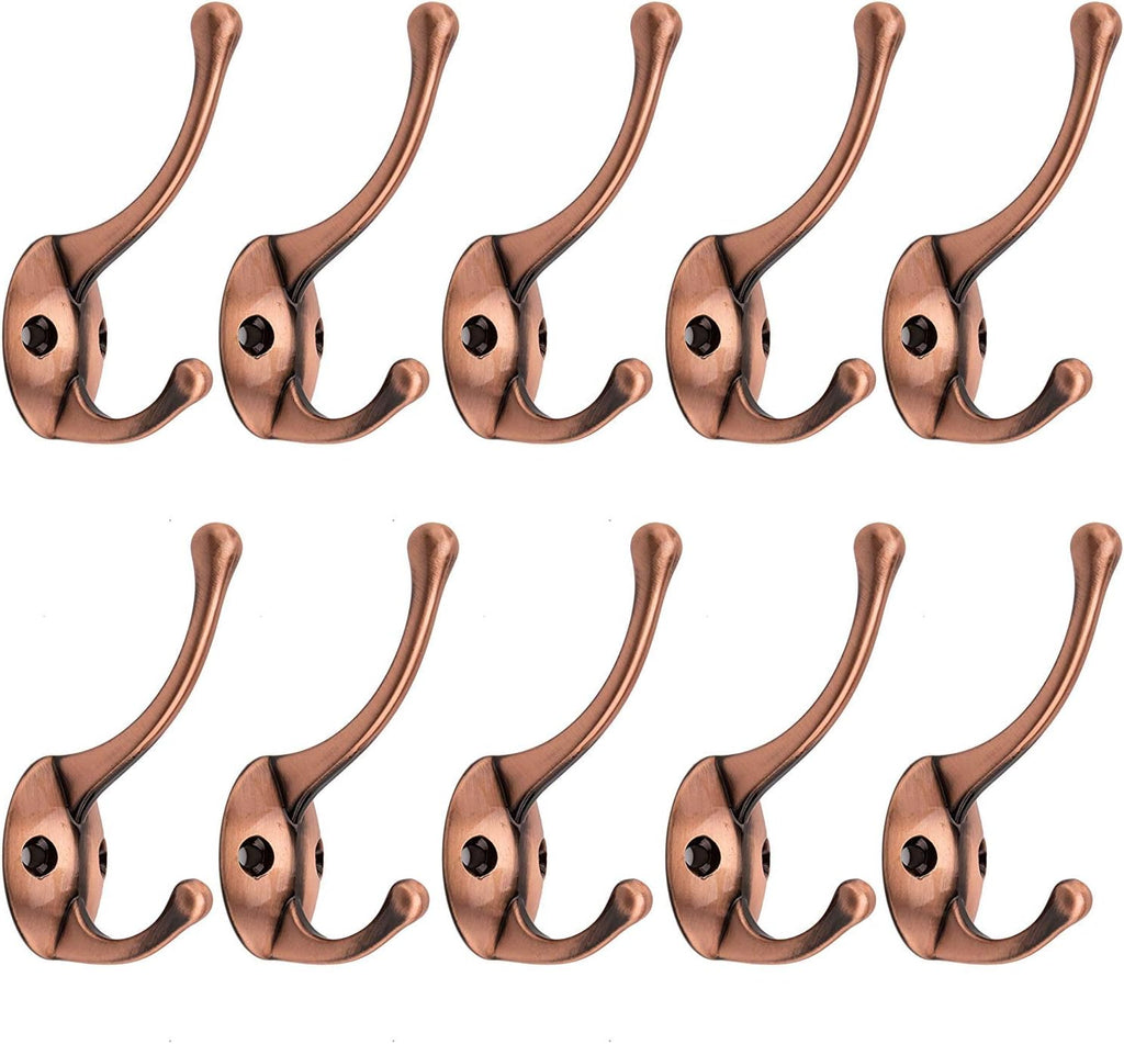 Bathroom Coat Hooks, Decorative Hanger Rack for Hanging Towel,Jacket,Handbag,Scarf,Keys,Solid Wall Mounted Home Kitchen Garage Closet Storage & Organization Hardware Accessories 10PC (Copper)