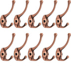 Bathroom Coat Hooks, Decorative Hanger Rack for Hanging Towel,Jacket,Handbag,Scarf,Keys,Solid Wall Mounted Home Kitchen Garage Closet Storage & Organization Hardware Accessories 10PC (Copper)