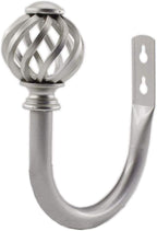 2 Pack Curtain Holdbacks, U Shaped Wall Mounted Curtain Tieback Hooks Drapery Tiebacks Decorative Curtain Hooks Window Treatment Holdbacks Hardware for Home Decor (Silver)