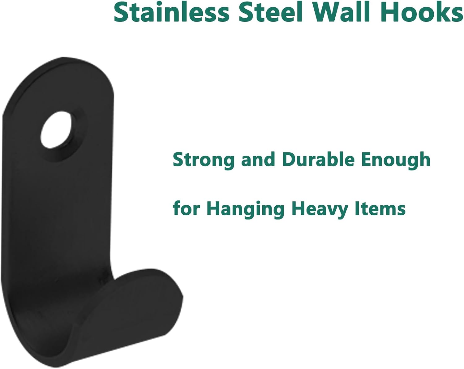 Stainless Steel J Hook, Sturdy Heavy Duty Picture Hanger,Wall Mounted Hook Hardware,Metal Mini J Hook,20PCS Coat Hooks with Screws for Wall Picture Frames (Black, 35 * 16mm/1.37 * 0.62")