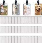 40 Pcs Luggage Tag Blanks - Rectangle Bulk with Belt - MDF Bag Tags - Heat Transfer Double Sides - Keychain Blanks - 2.4x3.8 inch