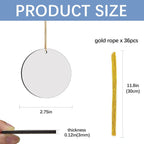 32 Pcs Round Sublimation Ornament Blanks, MDF Double Sided Sublimation Christmas Ornaments Blanks for Christmas Tree Decor DIY Crafts